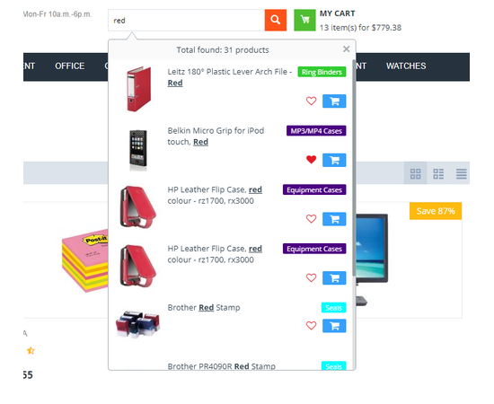 Живой поиск и история поиска - модуль для CS-Cart
